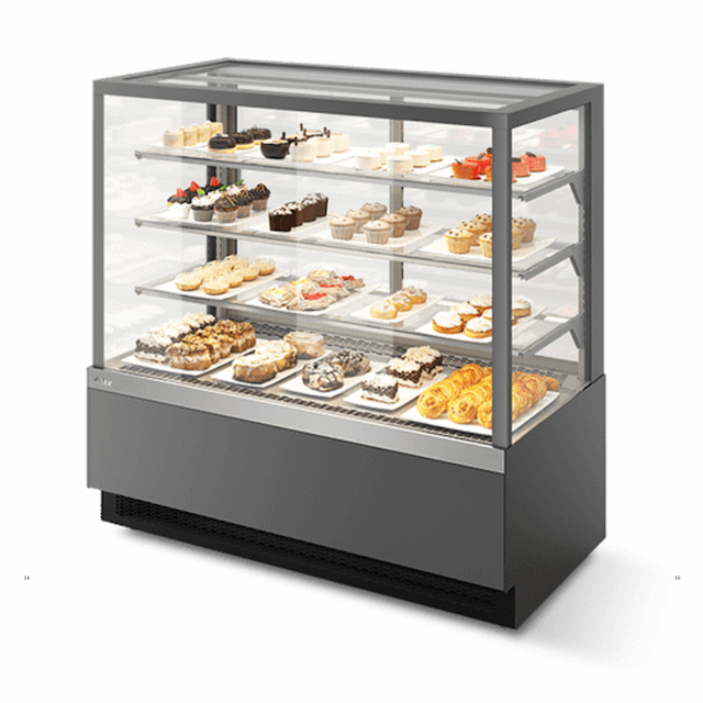 Витрина кондитерская Chilz VETE II KUB lux 90 ВК202 (серый матовый/шлифованная нержавейка)