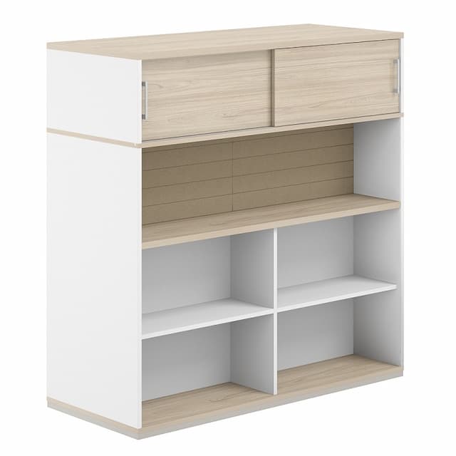 Стеллаж-комбо 1638 двухсторонний Norden Allegro AG.256.440.666.BG с антресолью и с экраном тканевым высоким