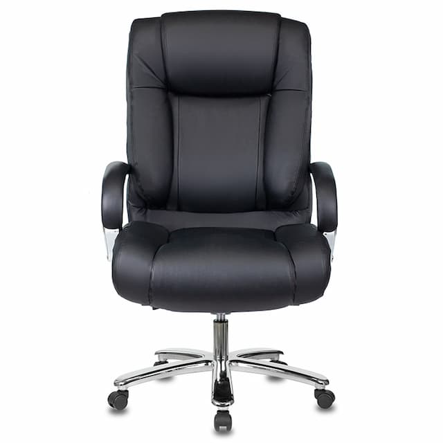 Кресло руководителя Бюрократ T-9925SL черный кожа крестов. металл хром