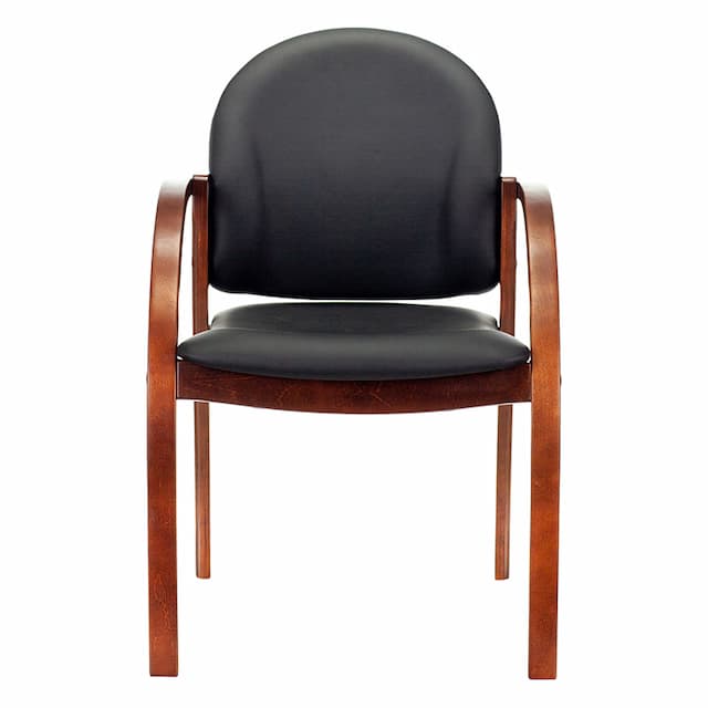 Стул Бюрократ ДЖУНО черный эко.кожа на ножках дерево